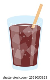 vector illustration of a glass of coffee with ice for banners, cards, flyers, social media wallpapers, etc.