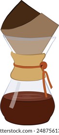 Vector illustration of glass coffee maker 