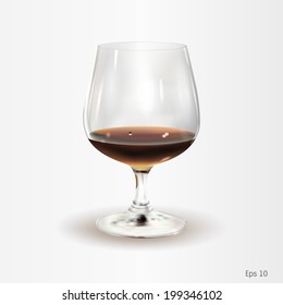 Vector illustration glass of cognac