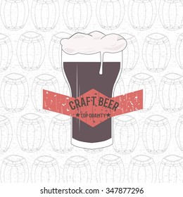 Vector illustration of glass of craft beer