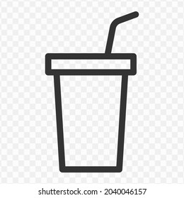 Vector Illustration Of Glass Drink Icon In Dark Color And Transparent Background(png).