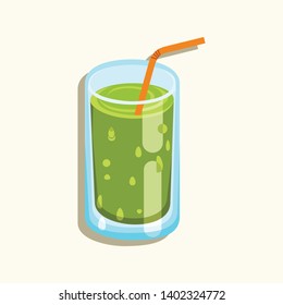 Vector Illustration of a glass filled with kiwi. Kiwi. Kiwi juice. Fresh Juice. tropical juice. Vector Template