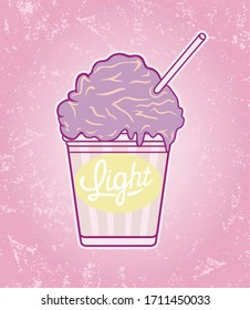 Vector illustration of glass filled with light milk shake.