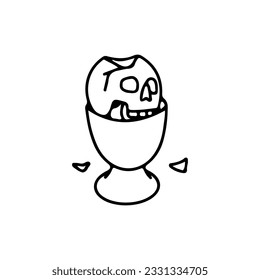 vector illustration of glass filled with skull concept