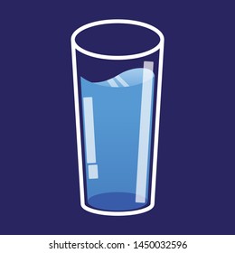 vector illustration of a glass filled with water