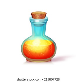 Vector illustration of glass flask. Isolated. Can be used on any background