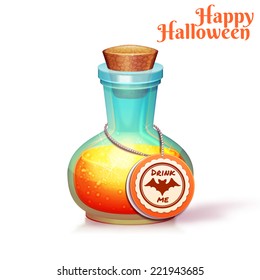 Vector illustration of glass flask with poison