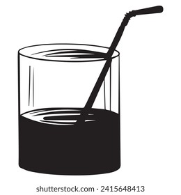 Vector illustration glass graphic design,art tattoo sketch,hand drawing,use in printing