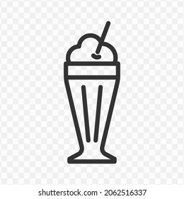 Vector Illustration Of Glass Ice Cream Icon In Dark Color And Transparent Background(png).