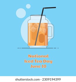 Vector illustration of a glass of iced tea, which can be used to celebrate National Iced Tea Day, on June 10th