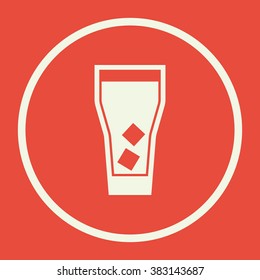Vector illustration of glass icon on red background