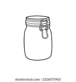 vector illustration of a glass jar