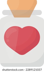 Vector illustration of a glass jar with a heart inside.