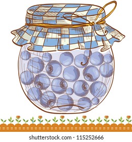 Vector illustration of a glass jar with jam