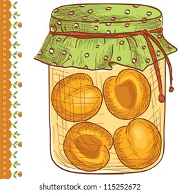 Vector illustration of a glass jar with jam