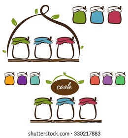 Vector illustration glass jars mason