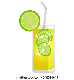 Vector Illustration of Glass of Lemonade