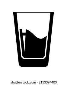 vector illustration of a glass of liquid icon on white background.