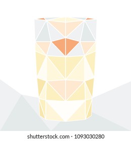 Vector illustration of a glass in low-poly style. Vase in polygonal style. Poster, postcard