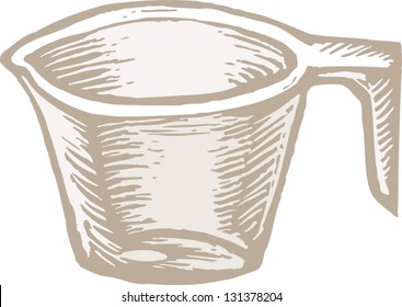 Vector illustration of a glass measuring cup