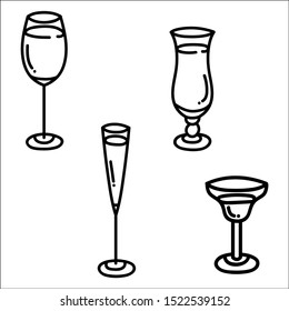 Vector illustration glass on white background.