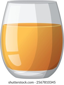 Vector illustration of a glass with orange juice