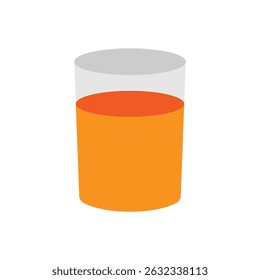 Vector illustration of a glass of orange juice on a white background