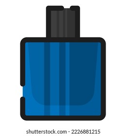 vector illustration of a glass perfume bottle in bright colors