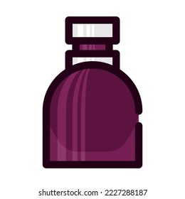 vector illustration of a glass perfume bottle in bright colors