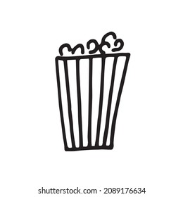 vector illustration of a glass of popcorn in doodle style