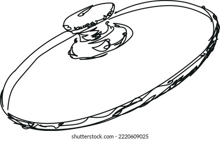 vector illustration of a glass pot lid