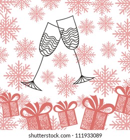 Vector illustration of glass present