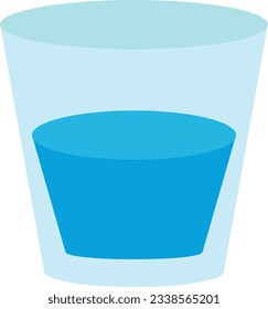 Ilustración vectorial de vidrio de agua pura y transparente.