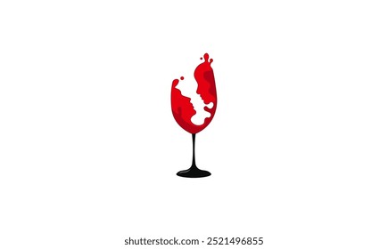 Vector illustration of a glass with red liquid