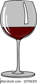 vector illustration. glass of red wine. 