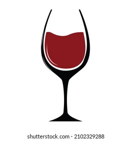 Vector Illustration Glass Red Wine Isolated Stock Vector (Royalty Free ...