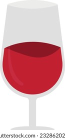 Ilustración vectorial de un vaso de vino tinto.