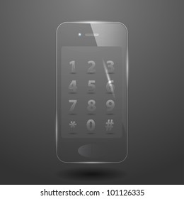 vector illustration of a glass smart phone