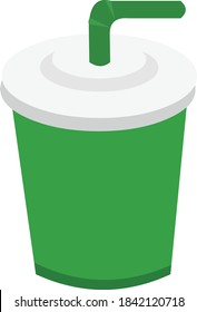 Vector illustration of a glass of soda with a straw
