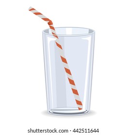 Vector Illustration of Glass with Straw