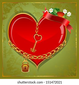 Vector illustration glass symbol of poker heart