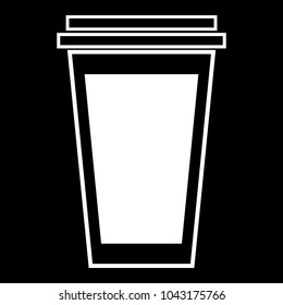 Vector illustration of a glass for tea or coffee for fast food with a blank space for text. Plastic or paper glass with a coffee or tea. Logo  for a paper cup for fast food.