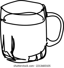 vector illustration of a glass tea cup with a teaspoon