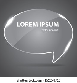 Vector illustration of glass text box background
