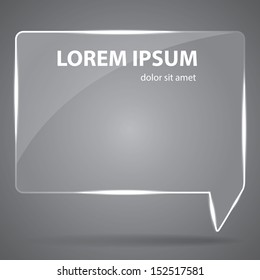 Vector illustration of glass text box background
