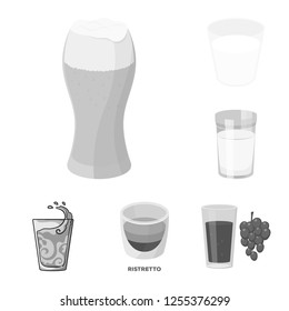 Vector illustration of glass  and transparent  logo. Collection of glass  and empty  stock symbol for web.