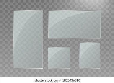 
Vector Illustration Glass Transparent Templates Sets Glass Mockups Transparent Background