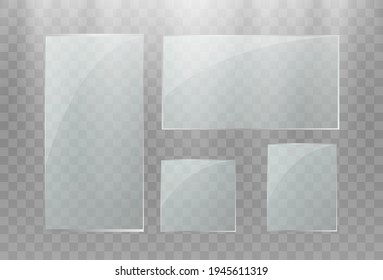 Vector Illustration Glass Transparent Templates Sets Glass Mockups Transparent Background