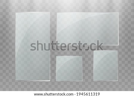 Vector Illustration Glass Transparent Templates Sets Glass Mockups Transparent Background