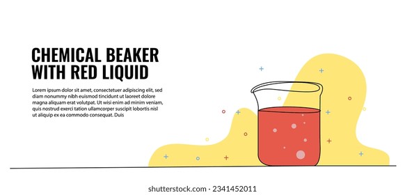 Vector illustration of a glass tubes of chemical lab equipment. Modern flat in continuous line style.